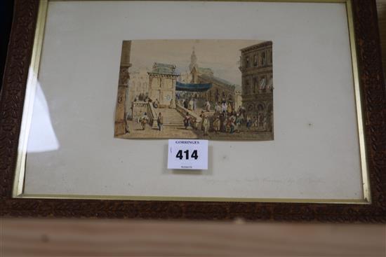 Attributed to Samuel Prout Bridge of The Rialto, Venice 11.5 16.5cm